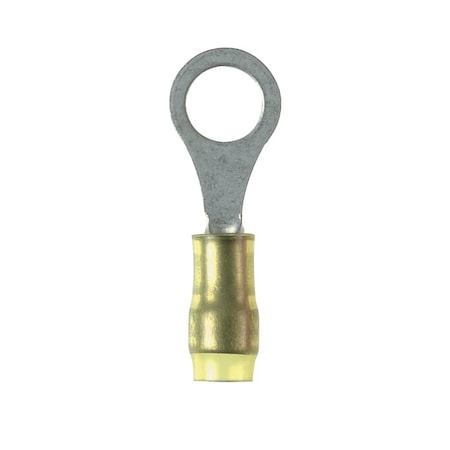 Panduit Ring Terminal, #6 Stud Size, 22 AWG, Nylon Insulated, Yellow, 1000 PK PN22-6R-M